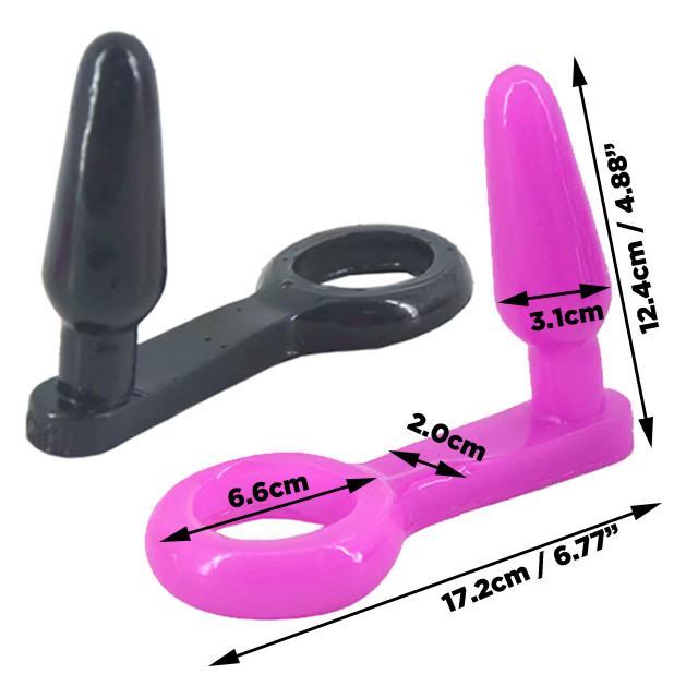CHGD028 17.2cm Wearable Cock Ring Testicle Ring Anal Plug - Image 5