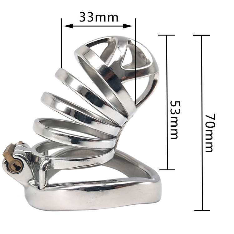 FRRK-12C Curved Ring 304 Stainless Steel Chastity Cage - Image 5