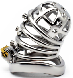 FRRK-70C Curved Ring 304 Stainless Steel Chastity Cage