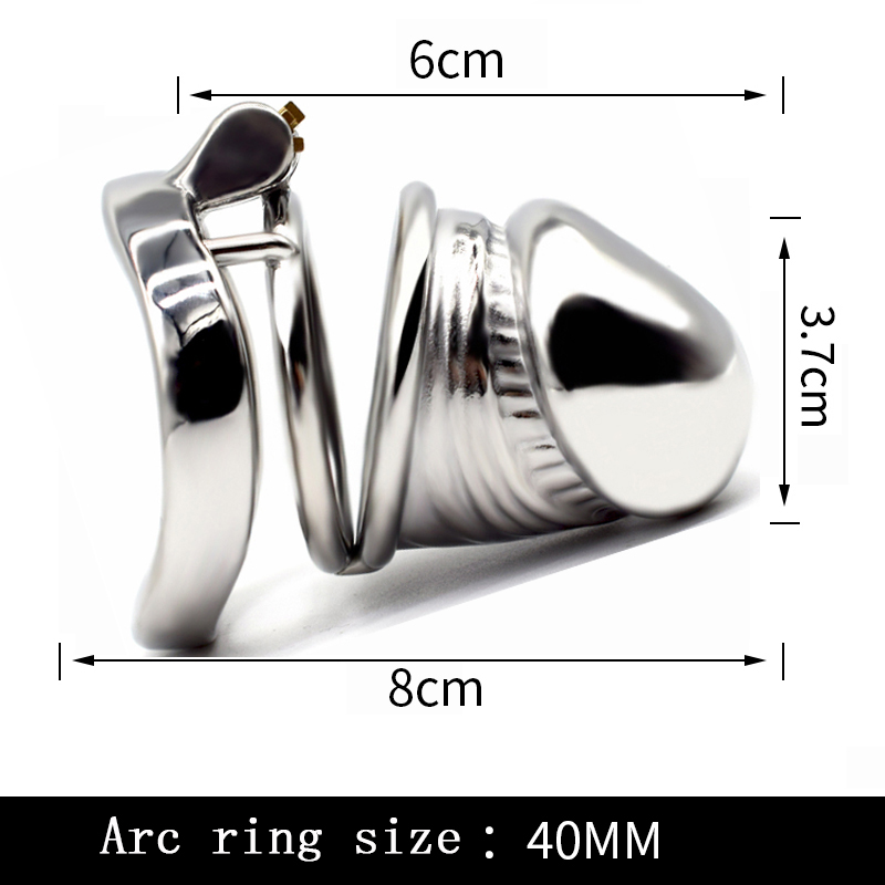 FRRK-52C Curved Ring 304 Stainless Steel Chastity Cage - Image 7