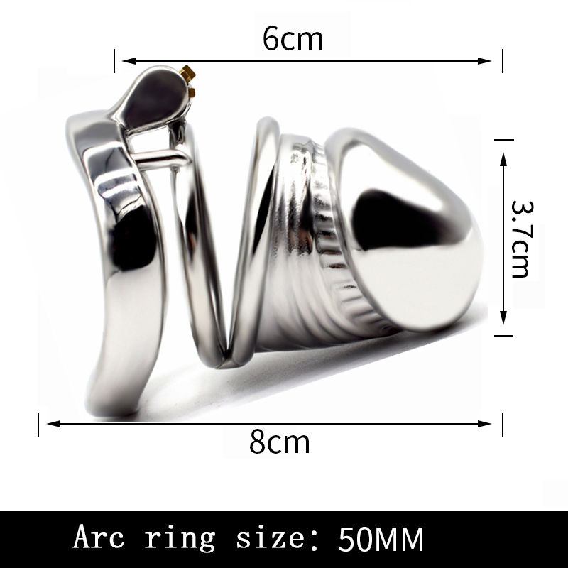 FRRK-52C Curved Ring 304 Stainless Steel Chastity Cage - Image 9