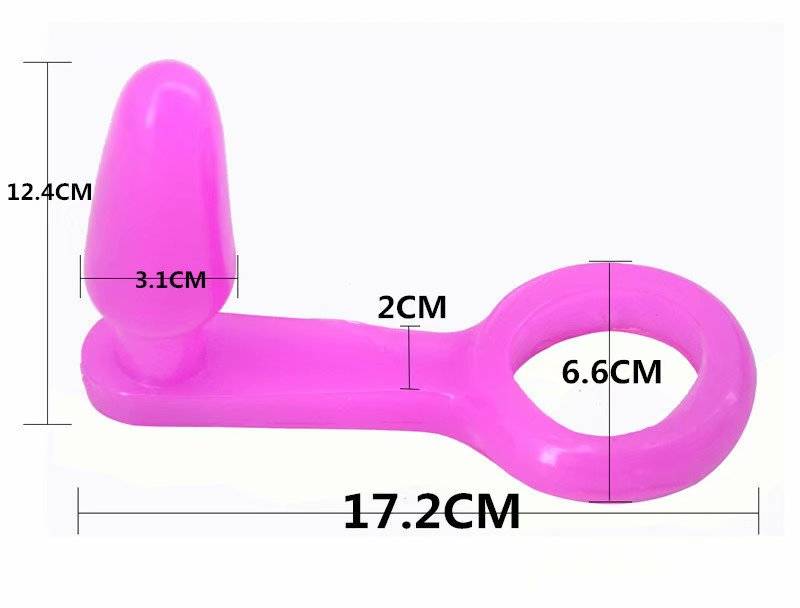 CHGD028 17.2cm Wearable Cock Ring Testicle Ring Anal Plug - Image 4