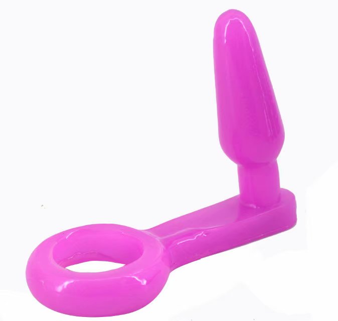 CHGD028 17.2cm Wearable Cock Ring Testicle Ring Anal Plug - Image 3