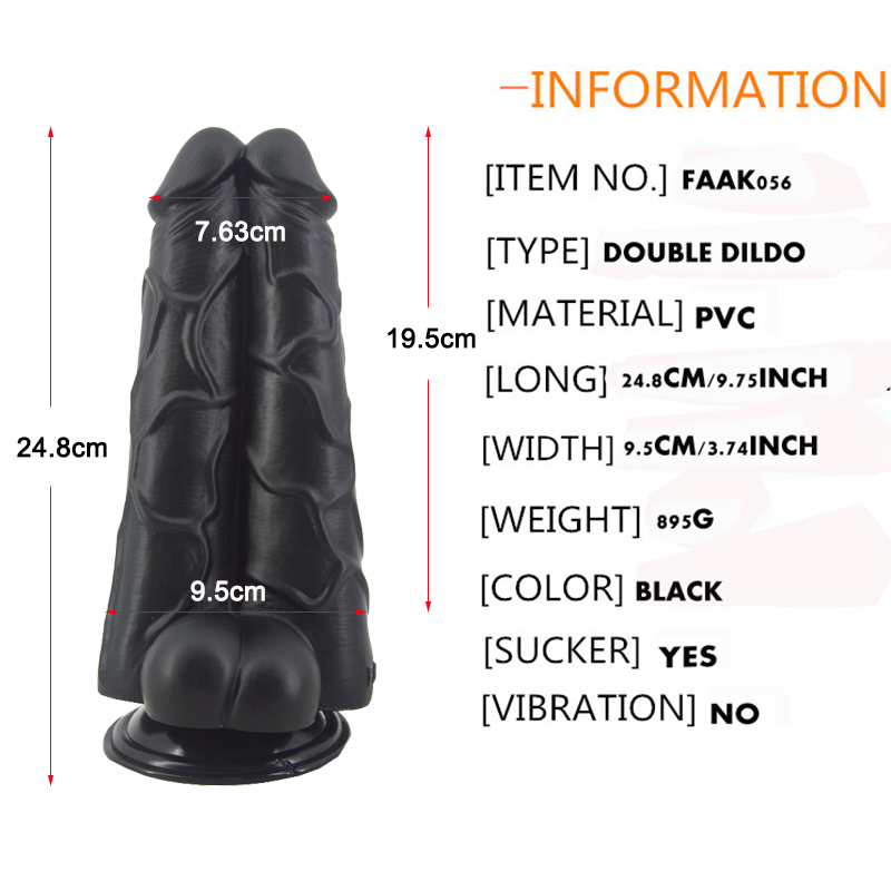 FAAK056 25cm Siamised Dildo - Image 6