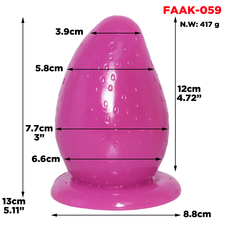 FAAK059 12.5cm Strawberry Shape Anal Plug - Image 5