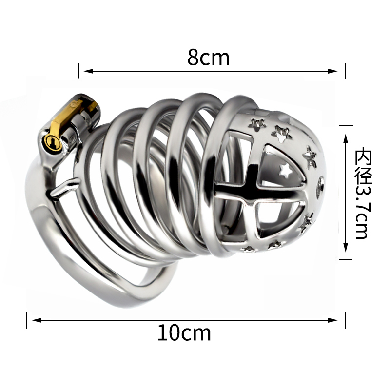 FRRK-68C Curved Ring 304 Stainless Steel Chastity Cage - Image 4