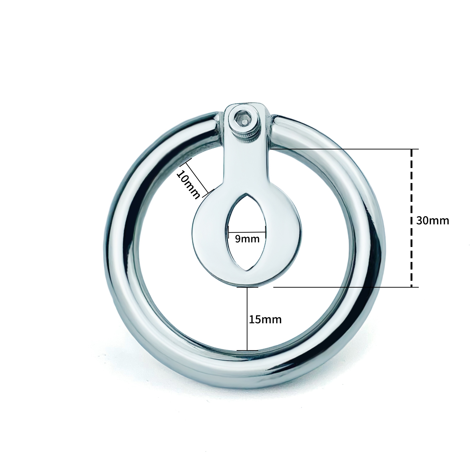 FRRK-135 Round Ring 304 Stainless Steel Chastity Cage - Image 4