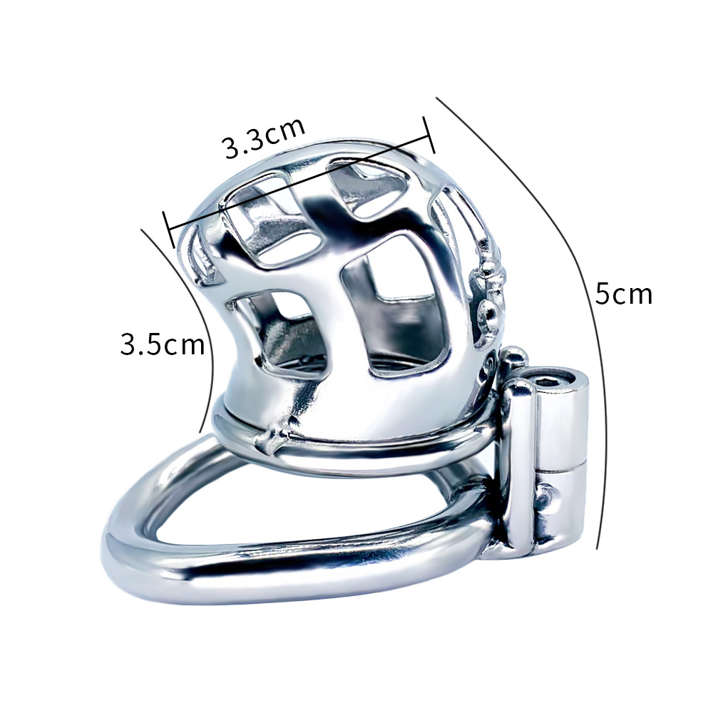 FRRK-91C Curved Ring 304 Stainless Steel Chastity Cage - Image 5