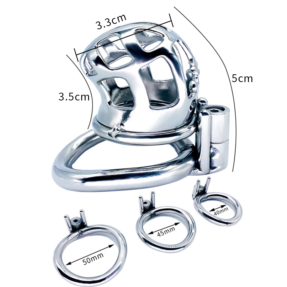 FRRK-91C Curved Ring 304 Stainless Steel Chastity Cage - Image 3