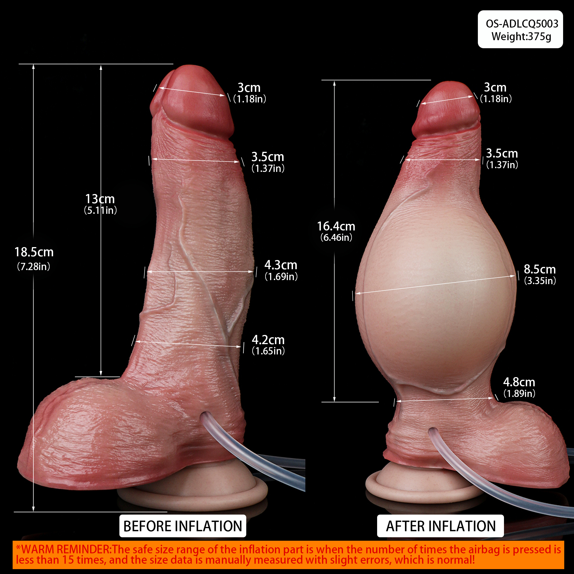 OS-zs5003 Super Realistic Inflatable Dildo, Squirting Sex Toy For Women - Image 2