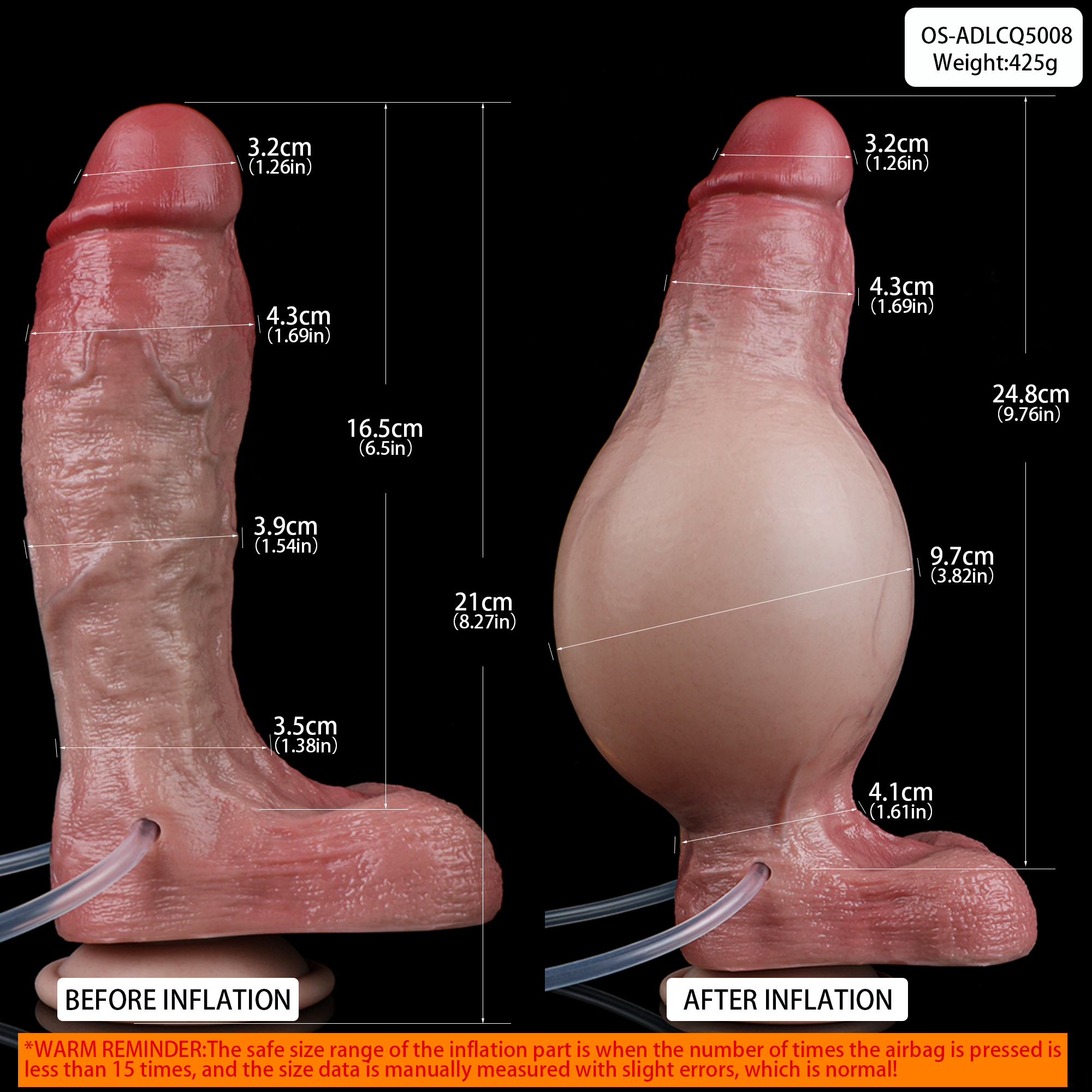 Octavian Super Realistic Inflatable Dildos, Squirting Sexy Toy With Pump - Image 2