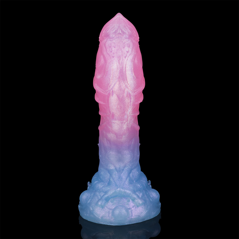 DL-C2002 Sakura Blue Silicone Gradient Luminous Dildo Female Masturbation - Image 4