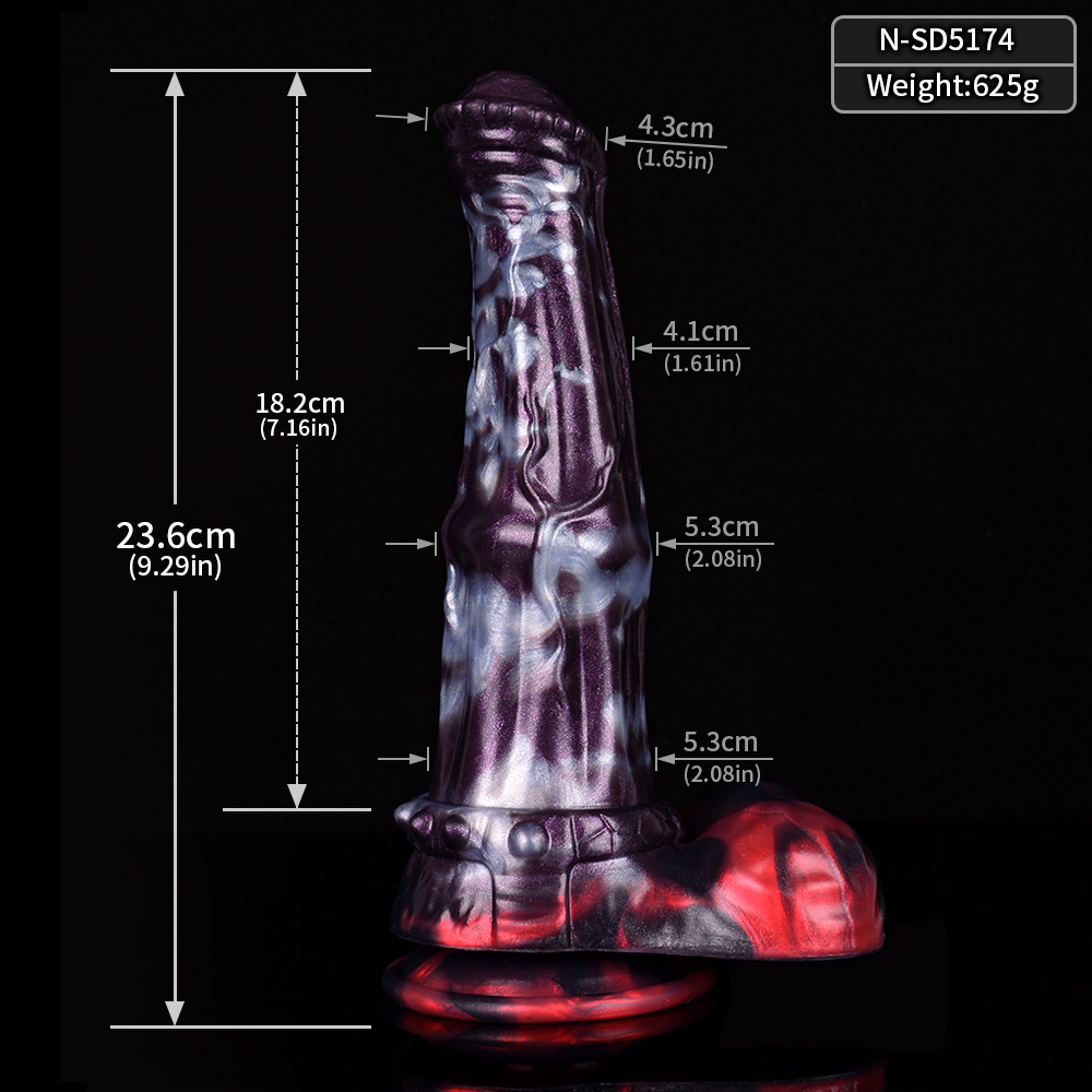 N-5174 Stripe Dragon Monster Lewis Penis Silicone Dildo - Image 9