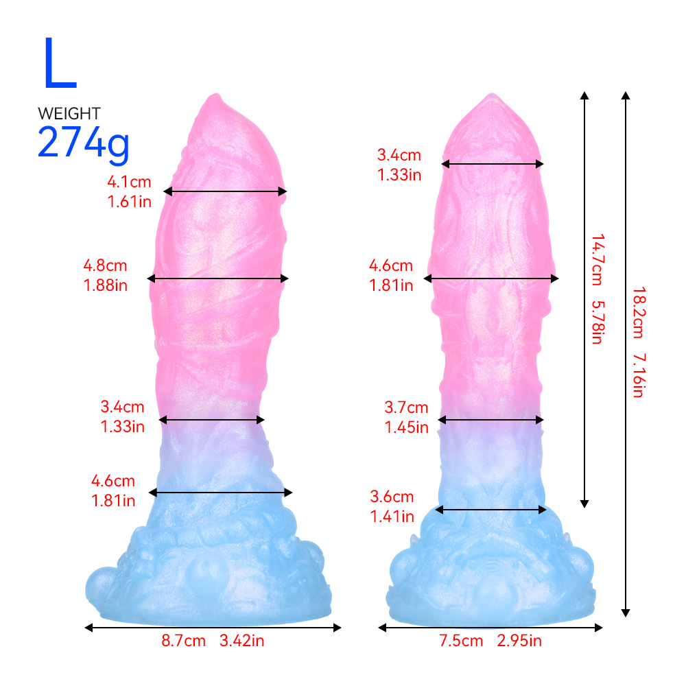 DL-C2002 Sakura Blue Silicone Gradient Luminous Dildo Female Masturbation - Image 7