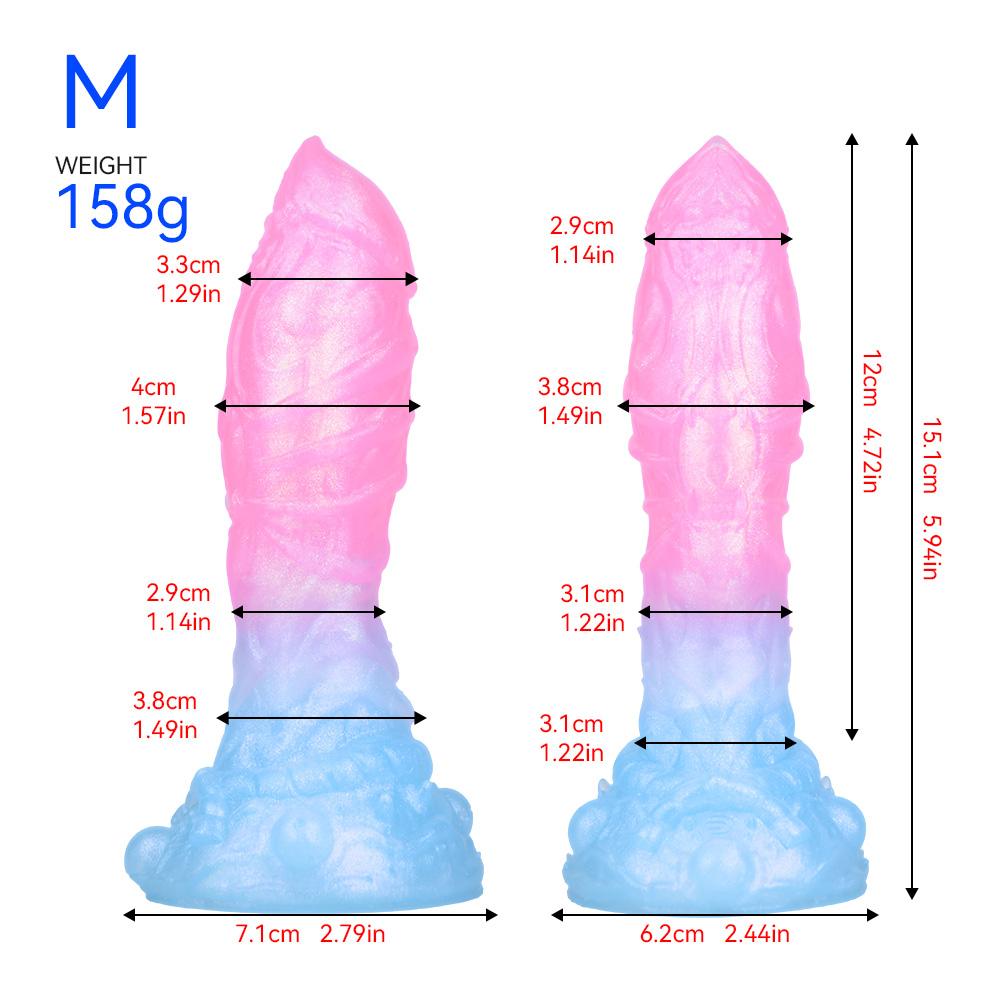 DL-C2002 Sakura Blue Silicone Gradient Luminous Dildo Female Masturbation - Image 8