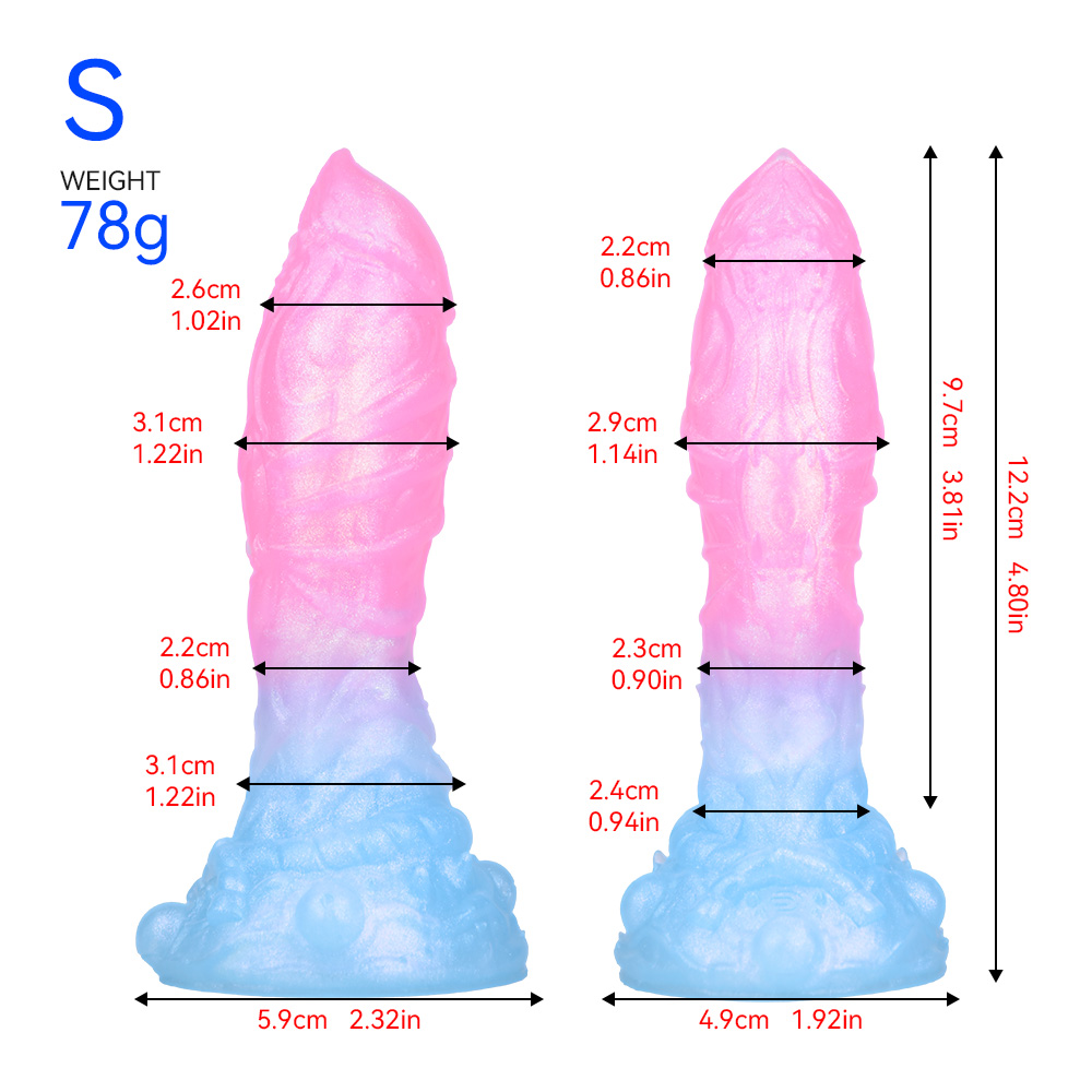 DL-C2002 Sakura Blue Silicone Gradient Luminous Dildo Female Masturbation - Image 9