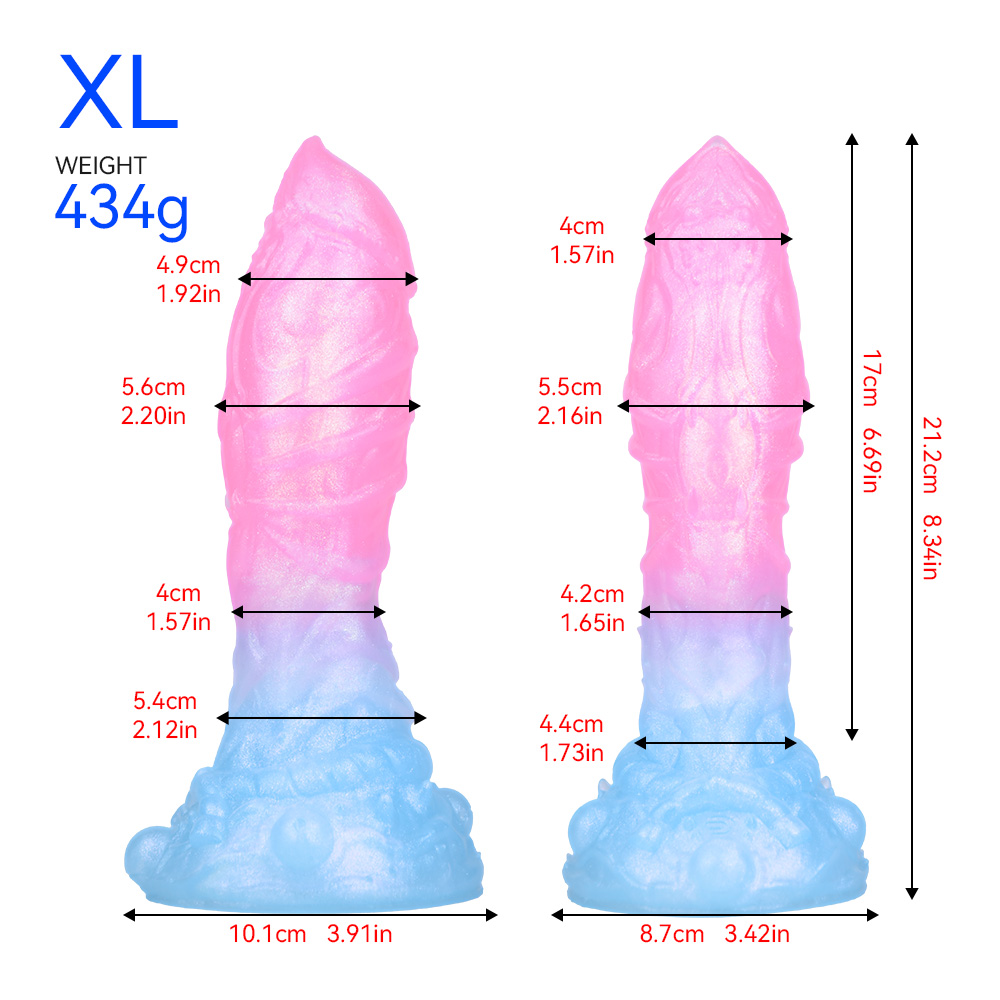 DL-C2002 Sakura Blue Silicone Gradient Luminous Dildo Female Masturbation - Image 10